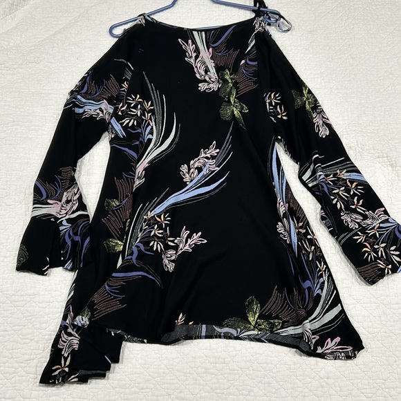 Free People Clear Skies Cold Shoulder Printed Tunic Dress - Picture 9 of 11